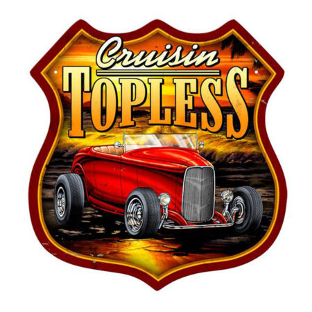 Cruisin Topless Hot Rod Zwaar Metalen Bord | Fiftiesstore