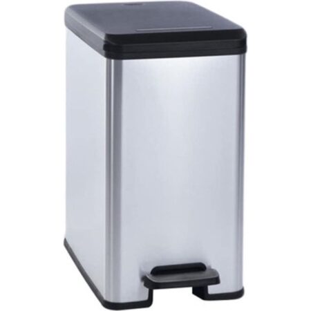 Curver Decobin slim afvalbak 25L zilver | Curver