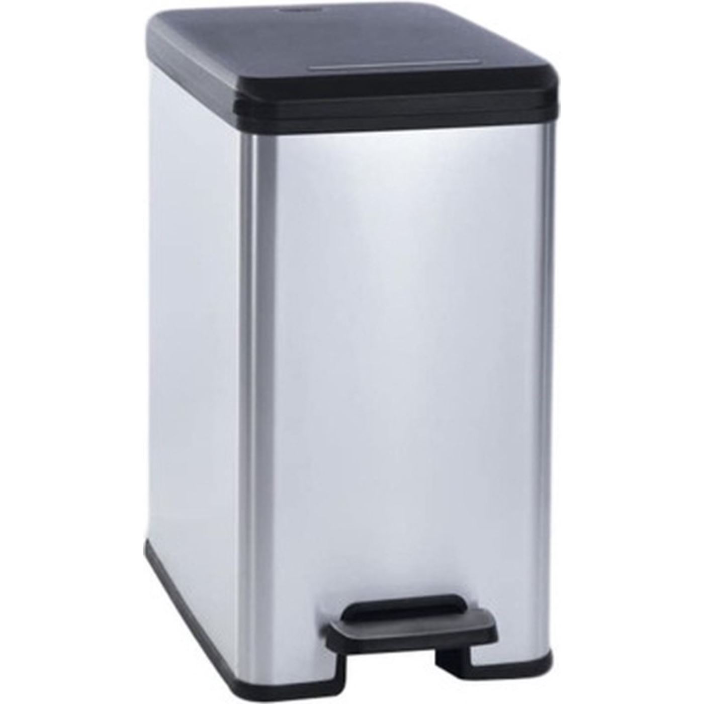 Curver Decobin slim afvalbak 25L zilver | Curver