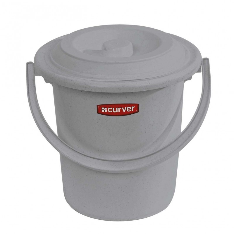 Curver toiletemmer+ deksel grijs 10ltr | Curver