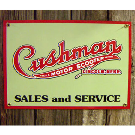 Cushman Motor Scooter Sales Service Emaille Logobord | Fiftiesstore