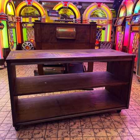 Custom Made Audio Componentenkast op Wielen - Recycled Hout - Industrieel | Bennies Fifties