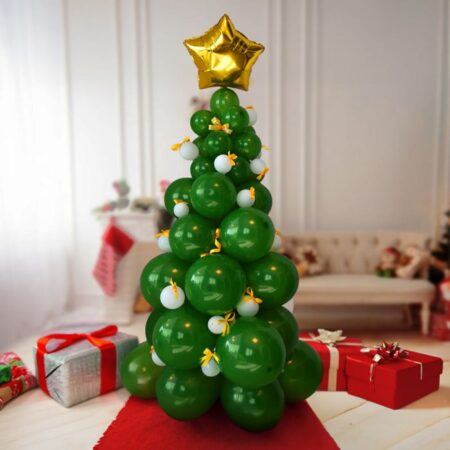 DIY Balloon Christmas Tree -195 cm -66 ballonnen - Ster Piek | MikaMax
