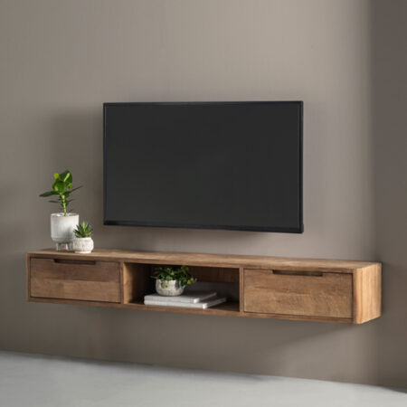 DTP Home Zwevend TV-meubel 'Bliss' Teakhout