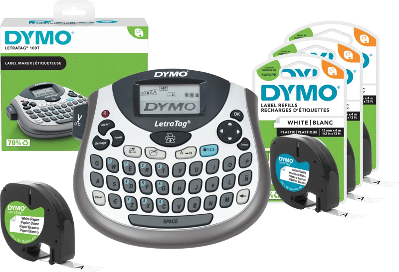 DYMO LetraTag LT-100T Labelprinter Qwerty + 3 extra labels