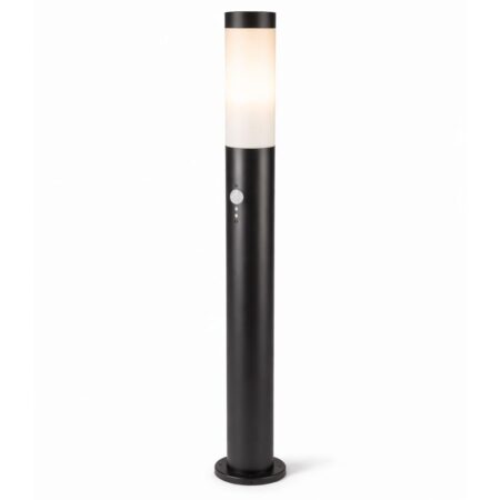Dally LED Sokkellamp Zwart L - Bewegingssensor - Schemerschakelaar - E27 fitting - IP44 Waterdicht - 110 cm - padverlichting - Staande buitenlamp | HOFTRONIC