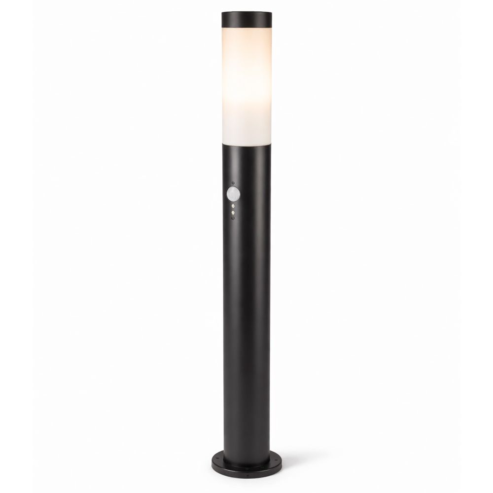 Dally LED Sokkellamp Zwart L - Bewegingssensor - Schemerschakelaar - E27 fitting - IP44 Waterdicht - 110 cm - padverlichting - Staande buitenlamp | HOFTRONIC