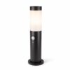 Dally LED Sokkellamp Zwart S - Bewegingssensor - Schemerschakelaar - E27 fitting - IP44 Waterdicht - 45 cm - padverlichting - Staande buitenlamp | HOFTRONIC
