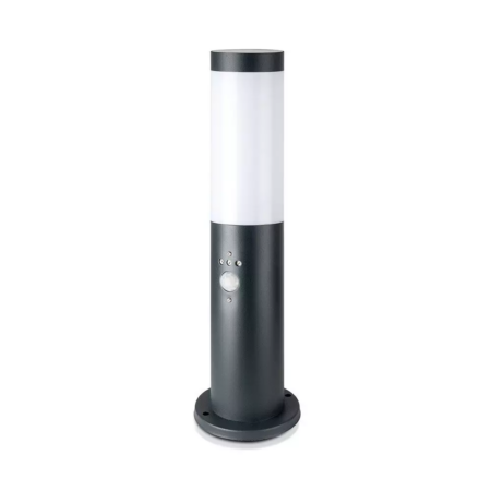 Dally S LED sokkellamp - 45cm - Bewegingssensor en schemerschakelaar - IP44 waterdicht - E27 fitting - Buitenlamp - Antraciet - Staande buitenlamp | V-TAC