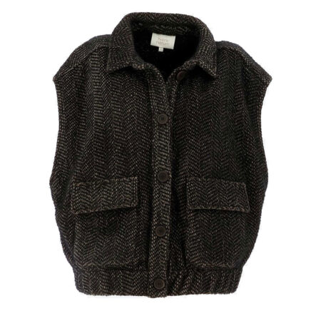 Dames Gilet Fee Noir Taupe | Signe Nature