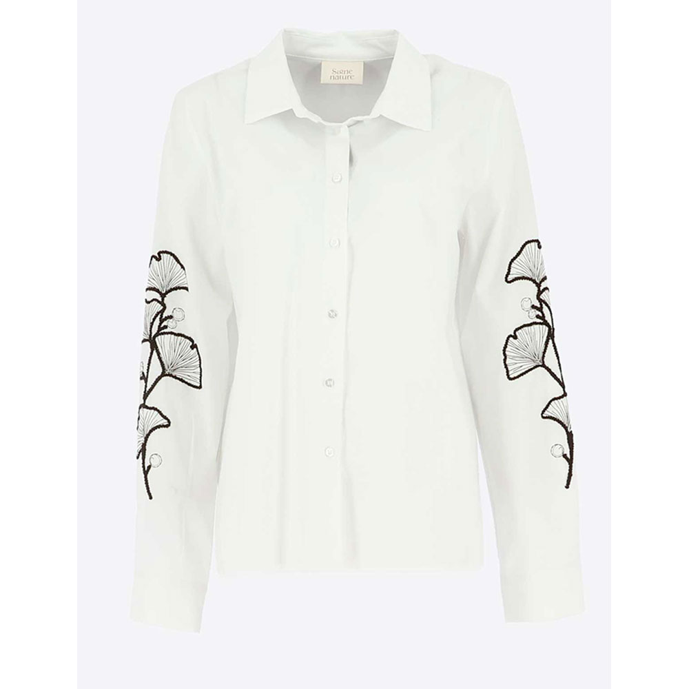 Damesblouse Vera met motief Blanc Brun | Signe Nature