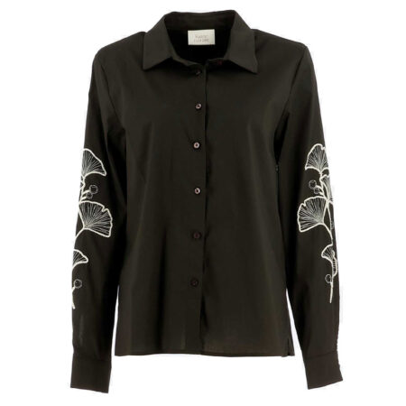 Damesblouse Vera met motief Marron Ecru | Signe Nature