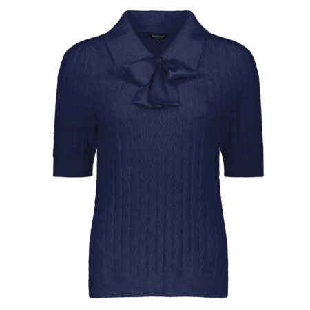 Damestrui Cable Polo collar Navy | Bloomings