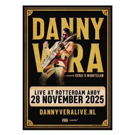 Danny Vera - Limited Edition Concert Poster/Litho Vera's Night Club Ahoy 28 November 25 - Gesigneerd - 45 x 60 cm | PMD - Danny Vera