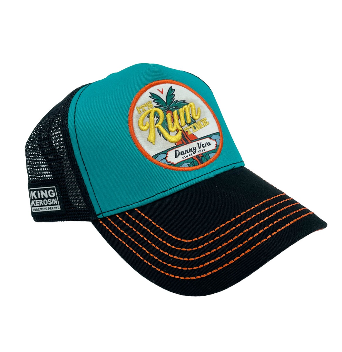 Danny Vera 'It's Rum Time' Trucker Cap - Zee Groen | Bennies Fifties x King Kerosin x Danny Vera | Bennies Fifties