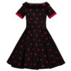 Darlene Kids Swing Dress Polka Black Red-5 - 6 Jaar | 18% korting | Dolly and Dotty