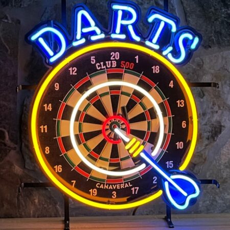 Darts Neon Verlichting 50 x 60 cm - Blauw