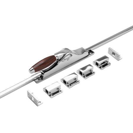 De Oude Deurklink Deur Espagnolet retro palissander met stangenset nikkel | De Oude Deurklink