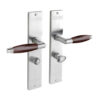 De Oude Deurklink Deurklink Retro palissander mat nikkel op schild WC slot 63/8 mm | De Oude Deurklink