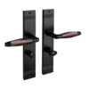 De Oude Deurklink Deurklink Retro palissander zwart op schild WC slot 63/8mm | De Oude Deurklink