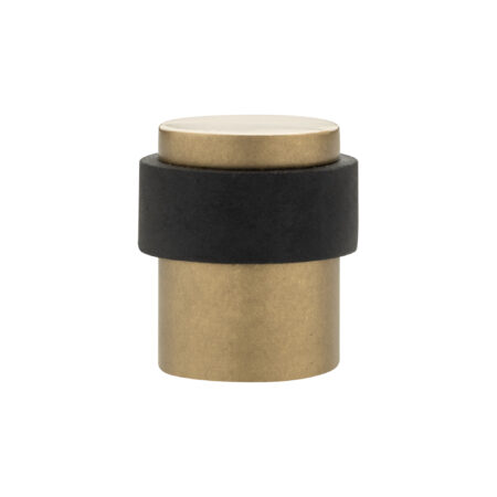 De Oude Deurklink Deurstopper vloermontage 30x40mm getrommeld messing | De Oude Deurklink