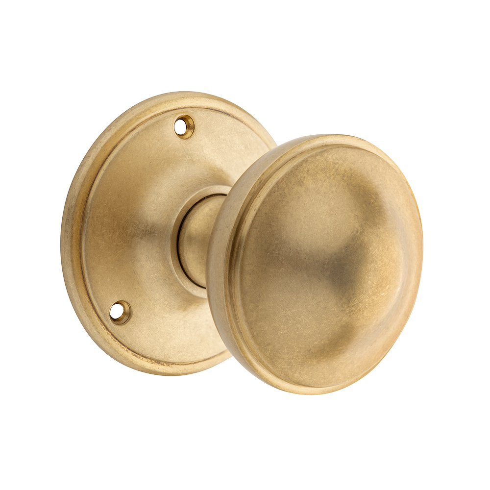 De Oude Deurklink Draaibare deurknop 80mm in messing getrommeld | De Oude Deurklink