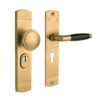 De Oude Deurklink Klassiek buitendeurbeslag knop/klink met messing getrommelde look (PC55) | De Oude Deurklink