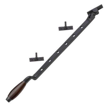 De Oude Deurklink Raamuitzetter retro palissander mat zwart | De Oude Deurklink