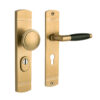 De Oude Deurklink Retro buitendeurbeslag knop/klink PC72 met messing getrommelde look | De Oude Deurklink
