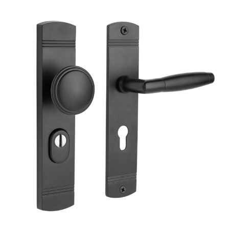 De Oude Deurklink Retro buitendeurbeslag knop/klink PC72 zwart | De Oude Deurklink