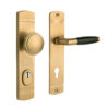 De Oude Deurklink Retro buitendeurbeslag knop/klink PC92 getrommeld messing look | De Oude Deurklink