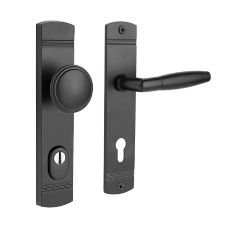 De Oude Deurklink Retro buitendeurbeslag knop/klink PC92 zwart | De Oude Deurklink