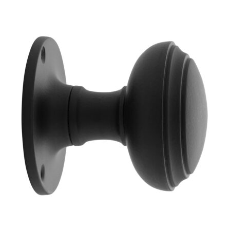 De Oude Deurklink Voordeurknop 55mm - Rond vast zwart | De Oude Deurklink