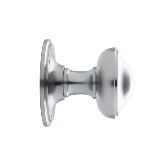 De Oude Deurklink Voordeurknop 80mm - Rond draaibaar mat nikkel | De Oude Deurklink