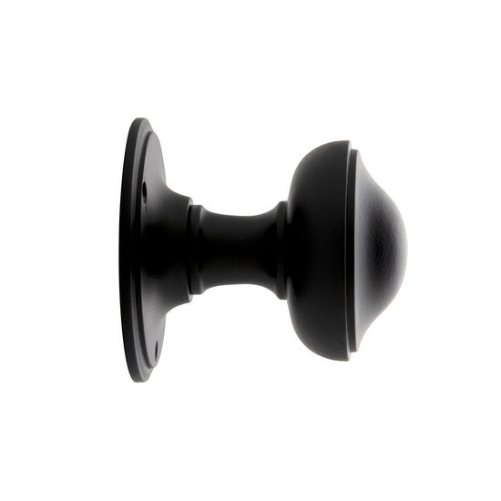 De Oude Deurklink Voordeurknop 80mm - Rond draaibaar zwart | De Oude Deurklink