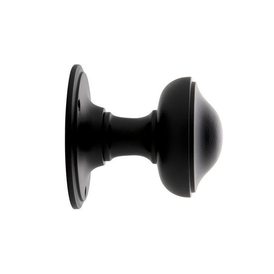 De Oude Deurklink Voordeurknop 80mm - Rond zwart | De Oude Deurklink