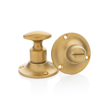 De Oude Deurklink WC draaiknop messing getrommeld rond | De Oude Deurklink
