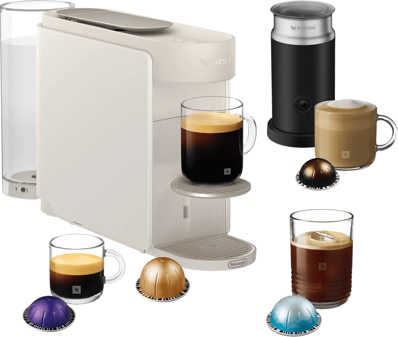 De'Longhi Nespresso ENV200WAE Vertuo UP Wit + Aeroccino