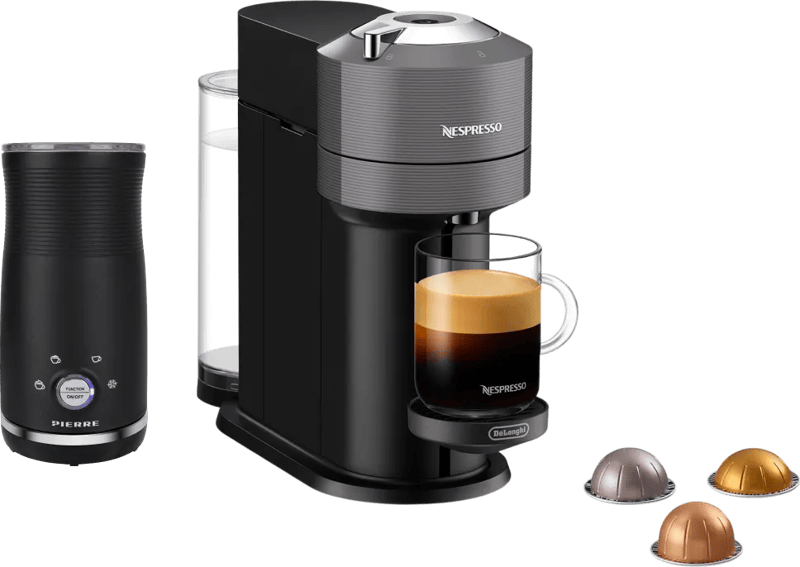 De'Longhi Nespresso Vertuo Next ENV120.GY + Pierre Melkopschuimer