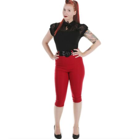 Deadly Capri Pants Red-XXL | 39% korting | Pinup Couture
