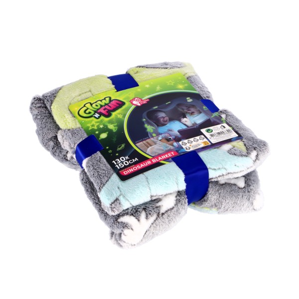 Deken dino Glow In The Dark 130x150cm |