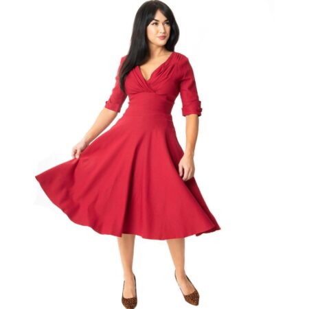 Delores Dress Merlot-S | 32% korting | Unique Vintage