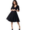 Delores Swing Dress Black-XL | Unique Vintage