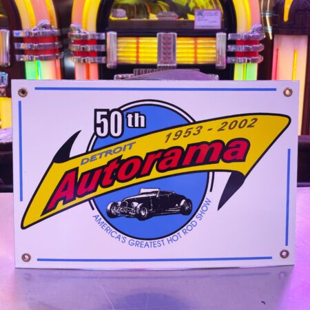 Detroit Autorama 50th Anniversary Emaille Bord - Sample - 30x20cm | The Dutch Pickers