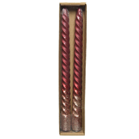 Dinerkaars Swirl ossenbloed glitter 2st | Decoris