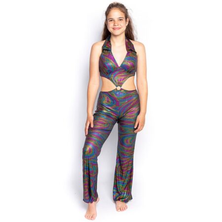 Disco Queen Metallic Jumpsuit - M (Gebruikt) | 56% korting | Fiftiesstore