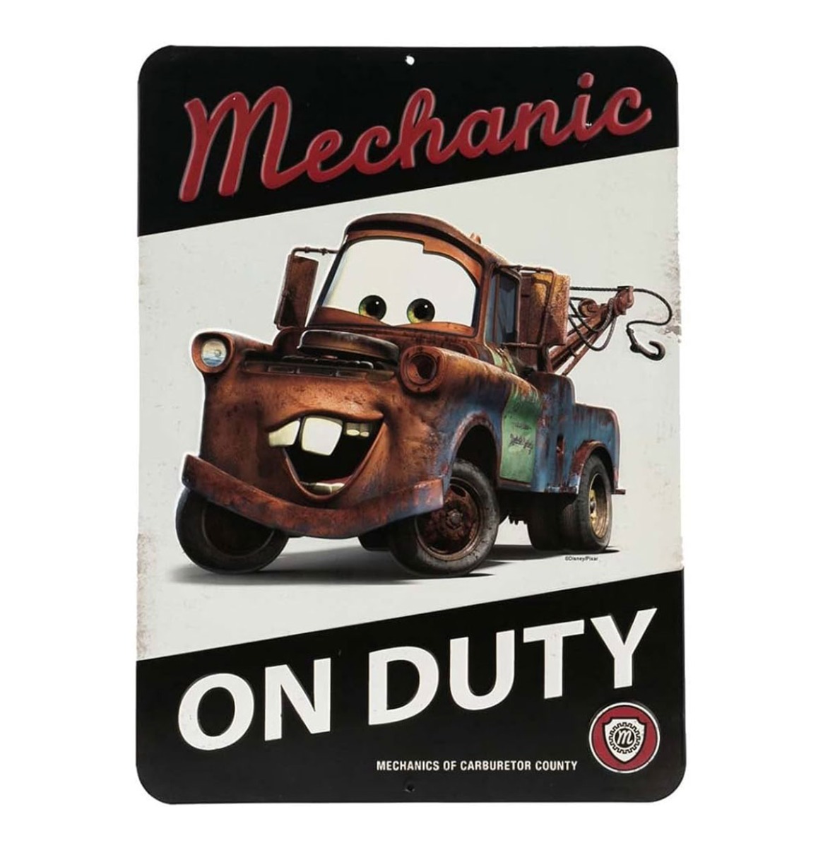 Disney Pixar Tow Mater Mechanic On Duty Metalen Bord - 25