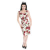 Ditsy Rose Pencil Dress Floral Summer-M | Hearts and Roses