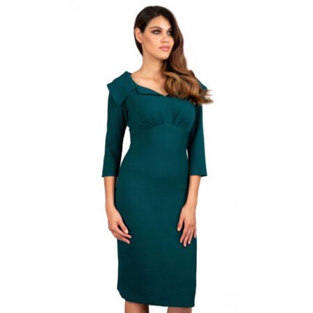Diva Catwalk Venetia Pencil Dress Forest Green-XXL | Fiftiesstore