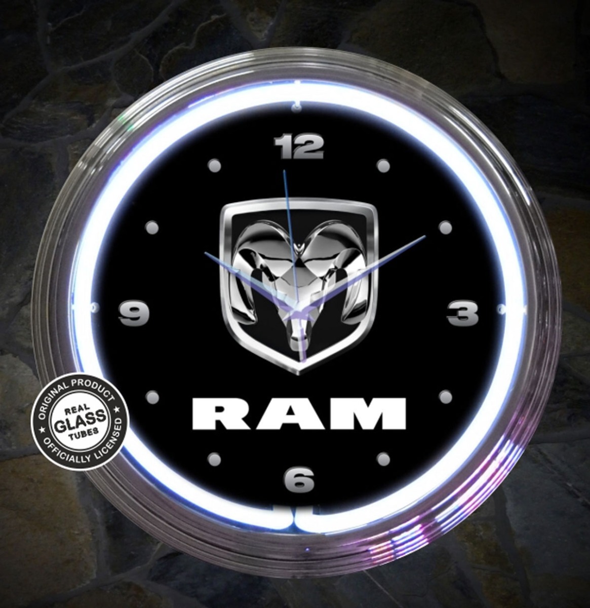 Dodge RAM Logo Neonklok 38 cm | Dodge